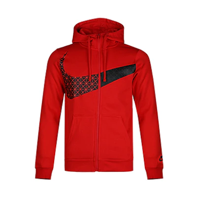 Nike Big Swoosh Logo Red Hoodie Jacket BV5822-650