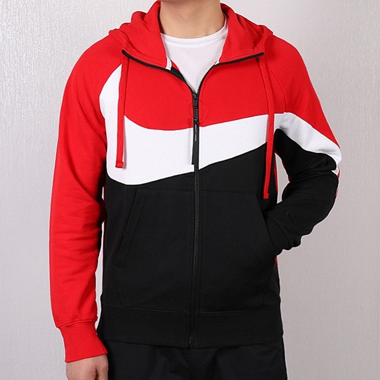 Nike Big Swoosh Retro Colorblock Hoodie with Zipper for Men AR3085-657 圖 4