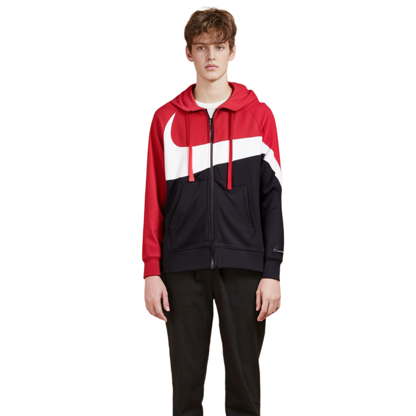 Nike Big Swoosh Retro Colorblock Hoodie with Zipper for Men AR3085-657 圖 7