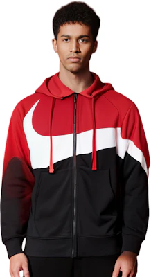 Nike Big Swoosh Retro Colorblock Hoodie with Zipper for Men AR3085-657 Cheap Nike Big Swoosh Retro Colorblock Hoodie with Zipper for Men AR3085-657