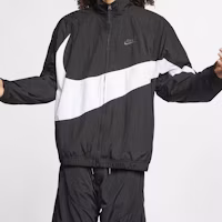 Shop Nike 大勾復古撞色運動外套 黑色運動風 AR3132-010