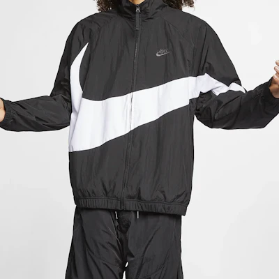 耐克大勾复古拼色运动夹克黑色运动外套 AR3132-010 Shop 耐克大勾复古拼色运动夹克黑色运动外套 AR3132-010