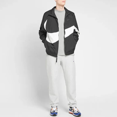 耐克大勾复古拼色运动夹克黑色运动外套 AR3132-010 Cheap 耐克大勾复古拼色运动夹克黑色运动外套 AR3132-010