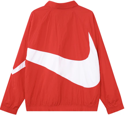 Jaket Nike Big Swoosh Retro Sportswear Full-Zip Merah Pria Musim Semi AR3133-658 Lookbook Jaket Nike Big Swoosh Retro Sportswear Full-Zip Merah Pria Musim Semi AR3133-658