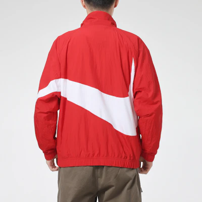 Jaket Nike Big Swoosh Retro Sportswear Full-Zip Merah Pria Musim Semi AR3133-658 Details for Jaket Nike Big Swoosh Retro Sportswear Full-Zip Merah Pria Musim Semi AR3133-658