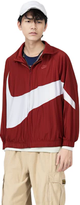 Jaket Nike Big Swoosh Retro Sportswear Full-Zip Merah Pria Musim Semi AR3133-658 1