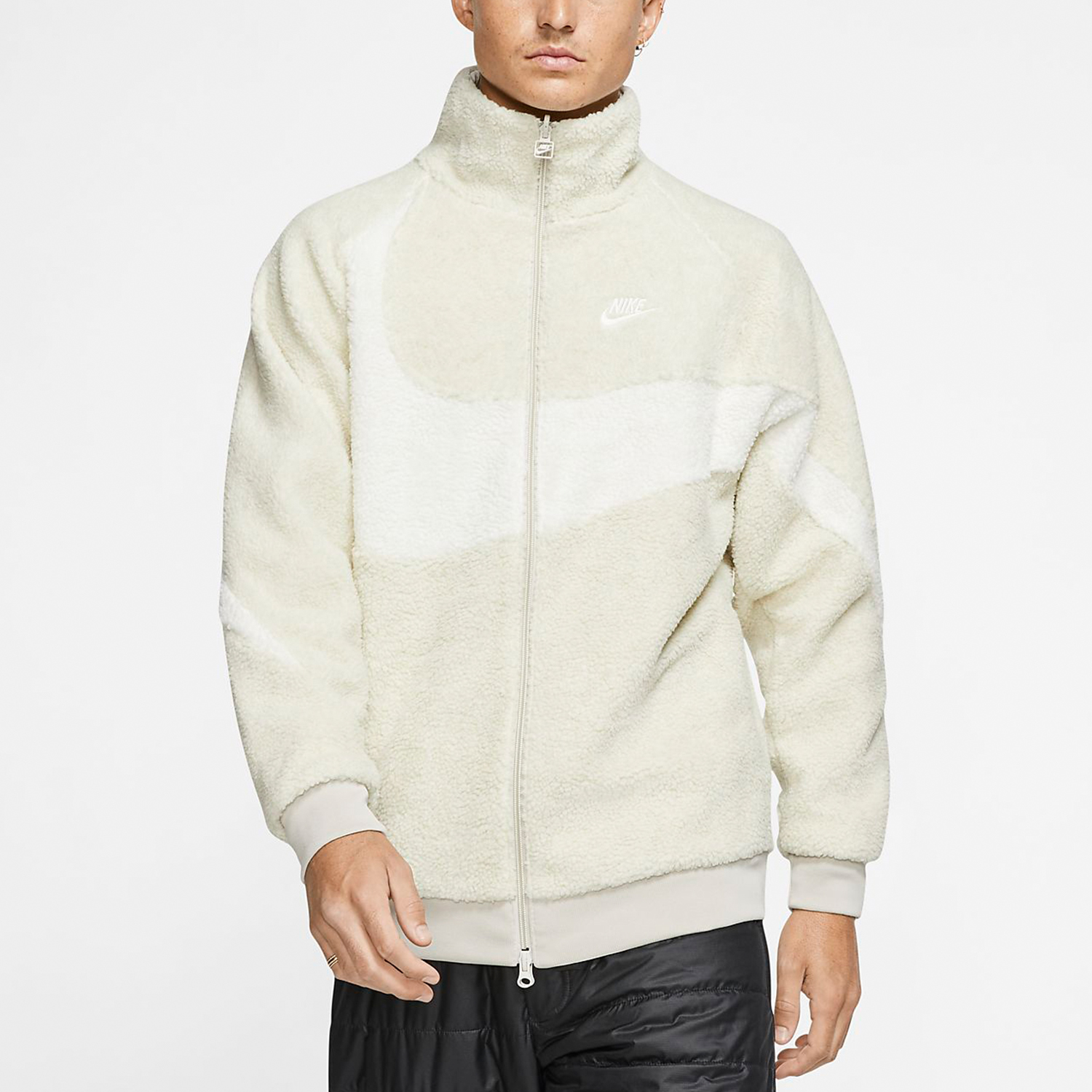 Shop Nike Big Swoosh Reversible Fleece Jacket Limited Edition Off-White Men’s BQ6546-070