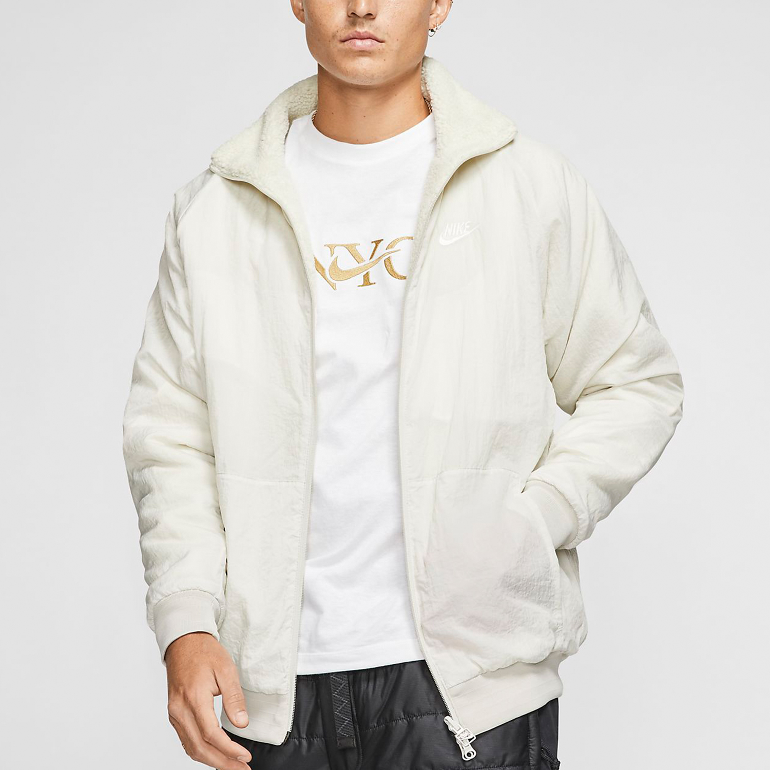 Purchase Nike Big Swoosh Reversible Fleece Jacket Limited Edition Off-White Men’s BQ6546-070