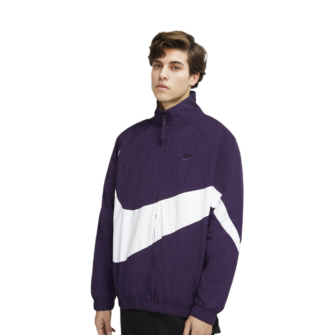 Shop Nike Big Swoosh Sportswear Full-Zip Woven Jacket Purple Spring Edition AR3133-525