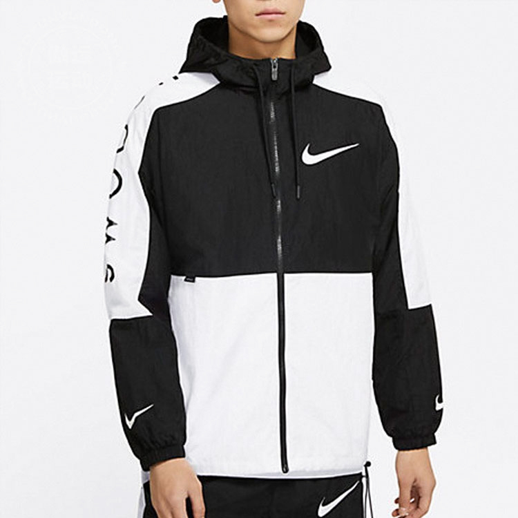 Shop 耐克黑白休闲运动连帽夹克春季版 DJ4131-010