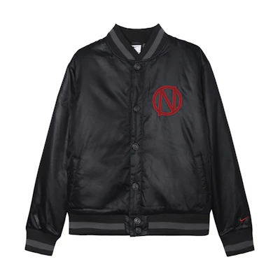 Nike Black Alphabet Pattern Button-Up Warm Jacket DQ6204-045
