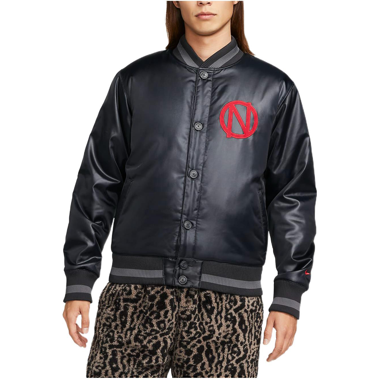 Purchase Nike Jaket Hangat Butang Corak Huruf Hitam DQ6204-045