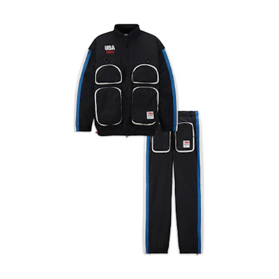 Nike Black Basketball Track Suit with Color Block Design and Utility Pockets. CZ4699-010