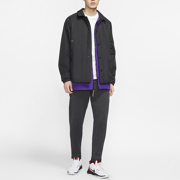 Nike Black Basketball Woven Layered Jacket CU3774-010 圖 4