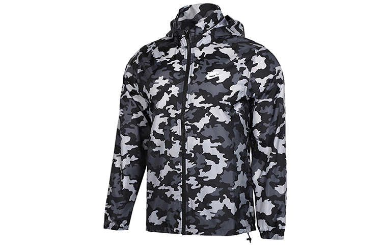 Nike Black Camo Loose Fit Zip-Up Jacket BV2980-010