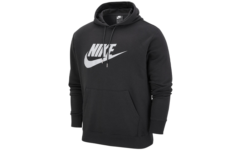 Nike Black Casual Logo Print Fleece Hoodie - Great Gift for Him DM1237-010