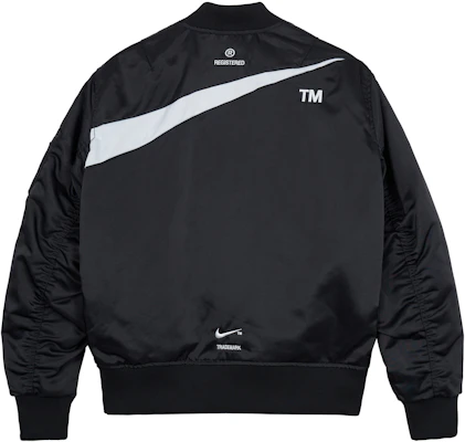 Nike 黑色拼接刺繡Logo男士飛行外套拉鍊夾克 DR7021-010 Lookbook Nike 黑色拼接刺繡Logo男士飛行外套拉鍊夾克 DR7021-010