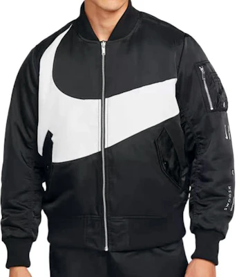 Nike 黑色拼接刺繡Logo男士飛行外套拉鍊夾克 DR7021-010 Purchase Nike 黑色拼接刺繡Logo男士飛行外套拉鍊夾克 DR7021-010