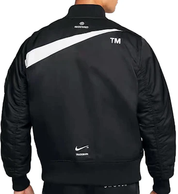 Nike 黑色拼接刺繡Logo男士飛行外套拉鍊夾克 DR7021-010 Details for Nike 黑色拼接刺繡Logo男士飛行外套拉鍊夾克 DR7021-010