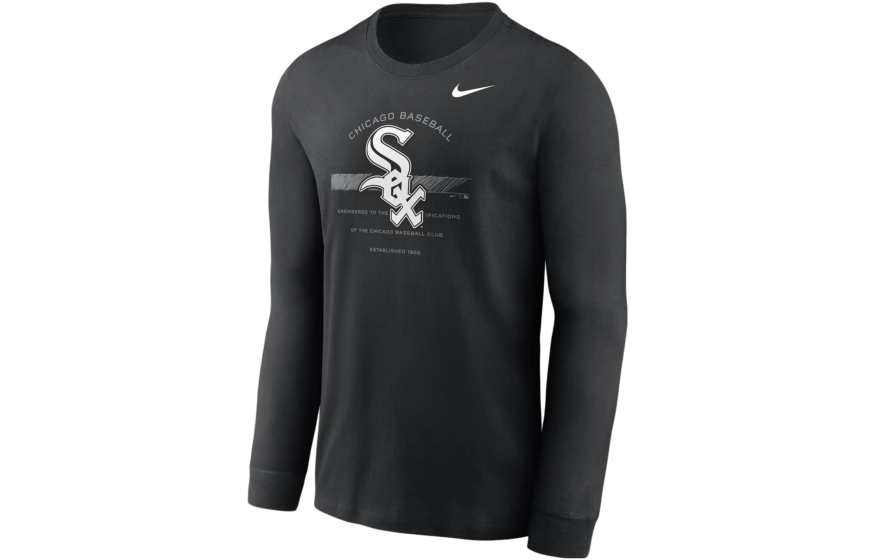 Nike Black Crewneck Long-Sleeve Letter Print Slim-Fit T-Shirt NKAC00ARX-03D