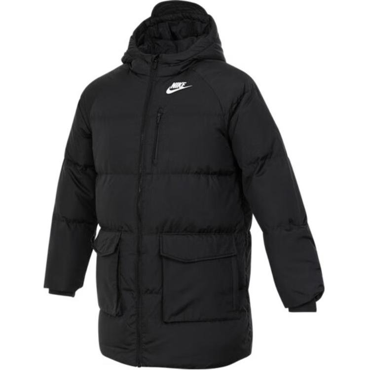 Nike Black Down Jacket - Stylish, Comfortable, Warm Hooded Duck Down Coat HQ7162-010