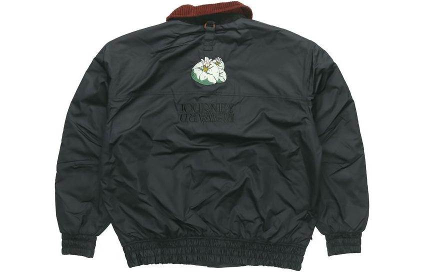 Lookbook Nike Black Embroidered Bomber Jacket with Collared Design DQ6120-010