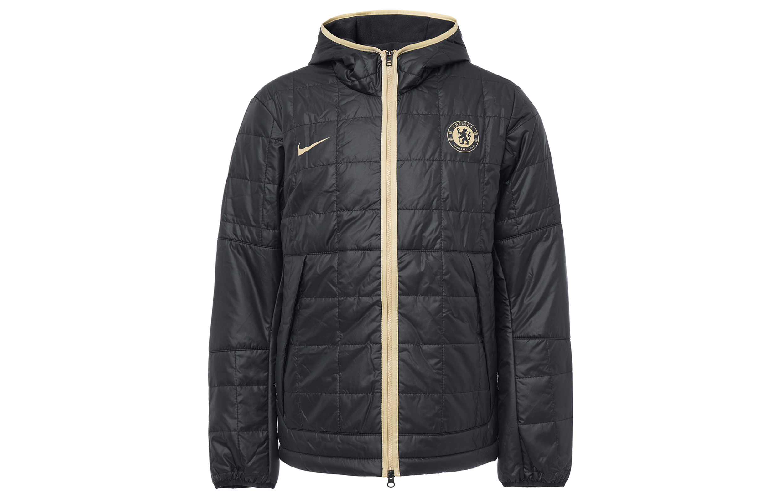 Nike Black Fleece Hoodie Jacket with Solid Logo Applique DN3150-010