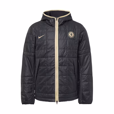 Nike Black Fleece Hoodie Jacket with Solid Logo Applique DN3150-010