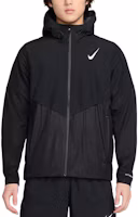 Order Nike Black Hooded Logo Print Zip-Up Breathable Running Jacket FZ9040-010