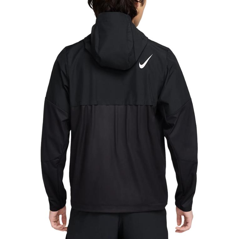 Nike Black Hooded Logo Print Zip-Up Breathable Running Jacket FZ9040-010 圖 3