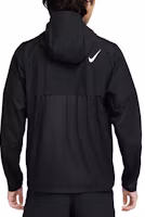 Lookbook Nike Black Hooded Logo Print Zip-Up Breathable Running Jacket FZ9040-010
