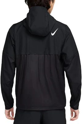 Nike Black Hooded Logo Print Zip-Up Breathable Running Jacket FZ9040-010 Lookbook Nike Black Hooded Logo Print Zip-Up Breathable Running Jacket FZ9040-010