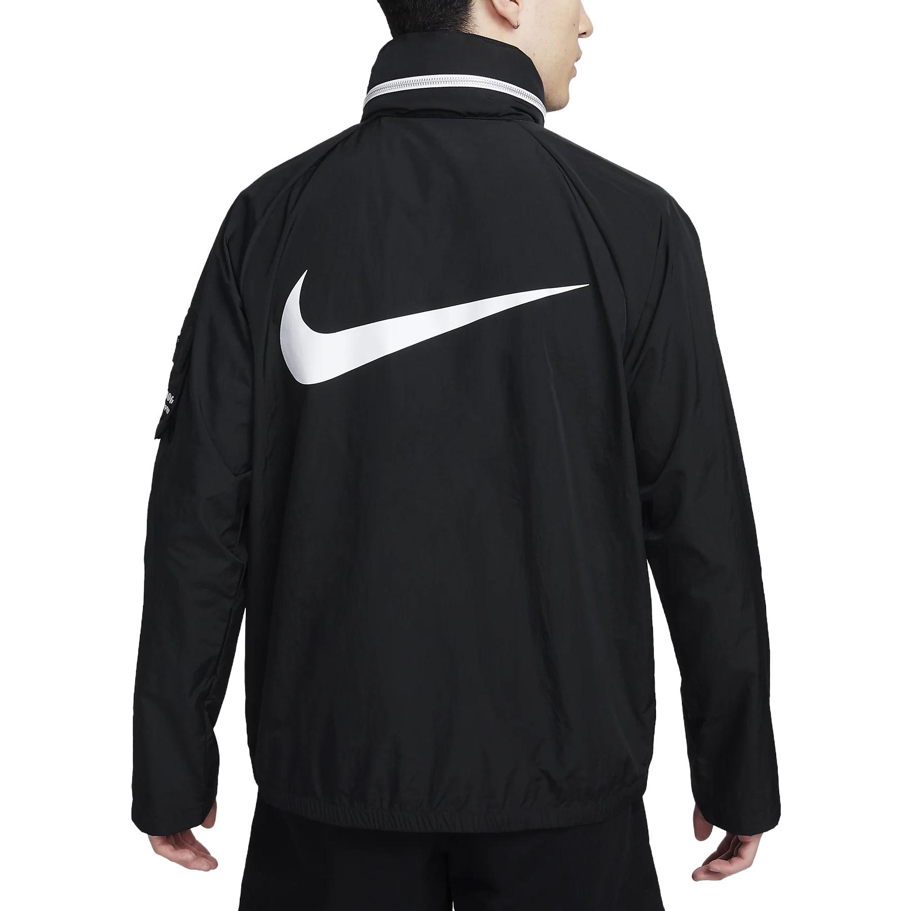 Shop Nike 黑色印花高領拉鍊外套 FB7264-010