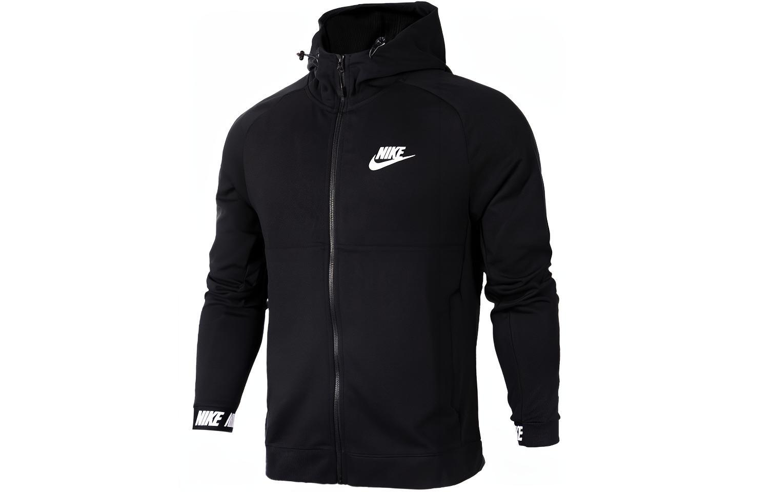 Nike Black Logo Printed Hooded Jacket Casual Wear 861743-010