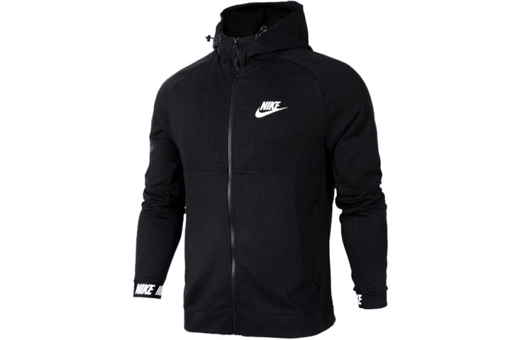 Nike Black Logo Printed Hooded Jacket Casual Wear 861743-010 圖 2