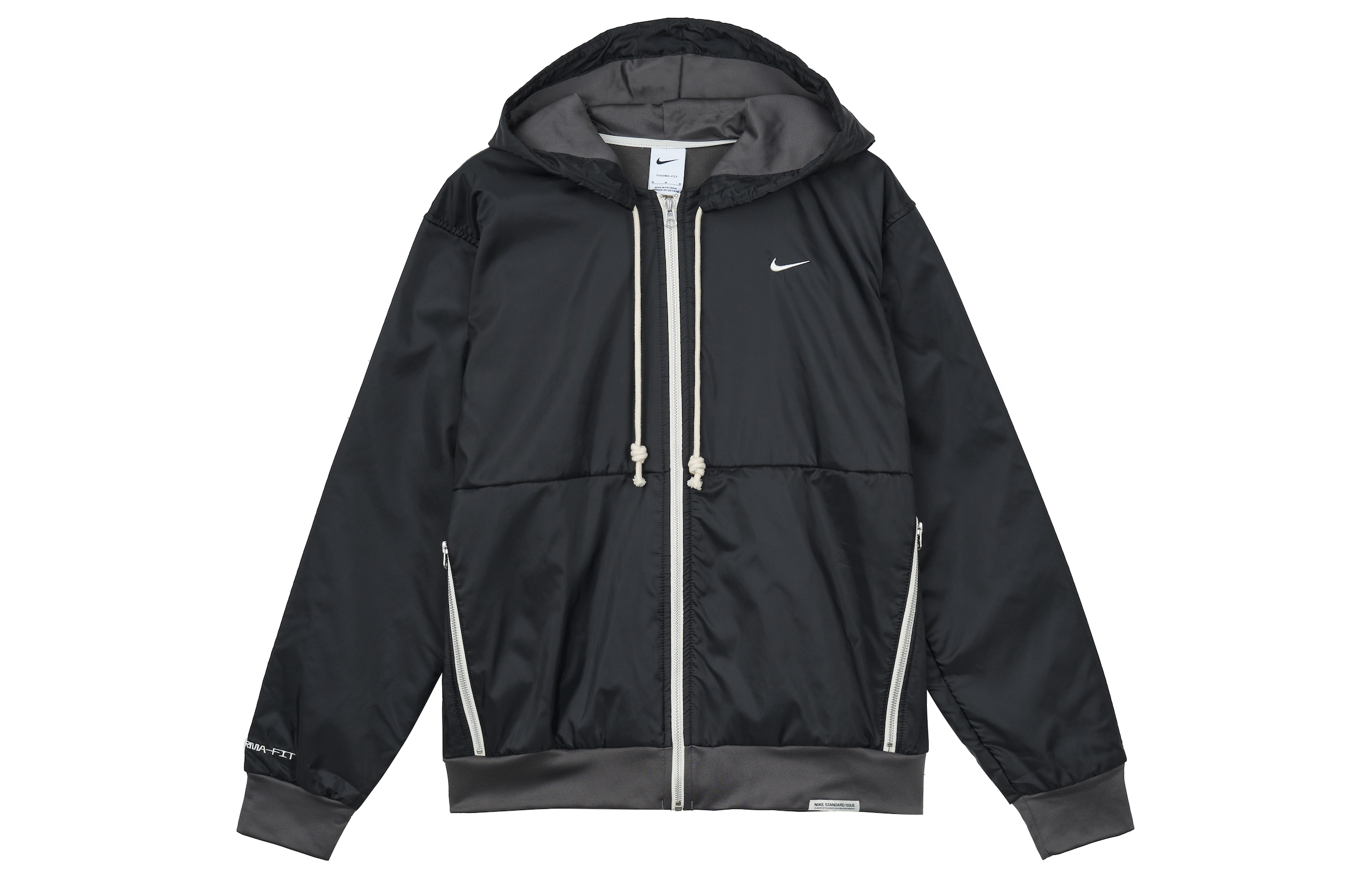 Nike Black Logo Printed Zip-Up Hoodie Jacket DQ6185-010 圖 2