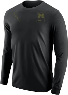 Nike Black Long-Sleeve Tee with Letter Print Crewneck Design M12333P283-MIC Buy Nike Black Long-Sleeve Tee with Letter Print Crewneck Design M12333P283-MIC