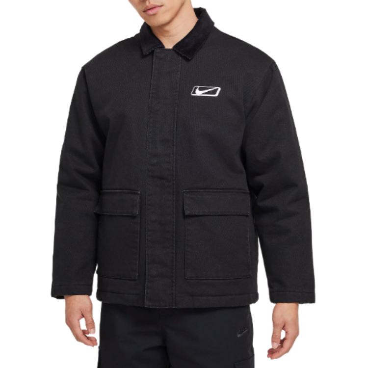 Purchase 耐克黑色宽松版长袖工装夹克带标志印花 HQ2953-010