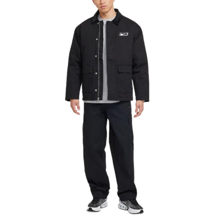 Sizing 耐克黑色宽松版长袖工装夹克带标志印花 HQ2953-010