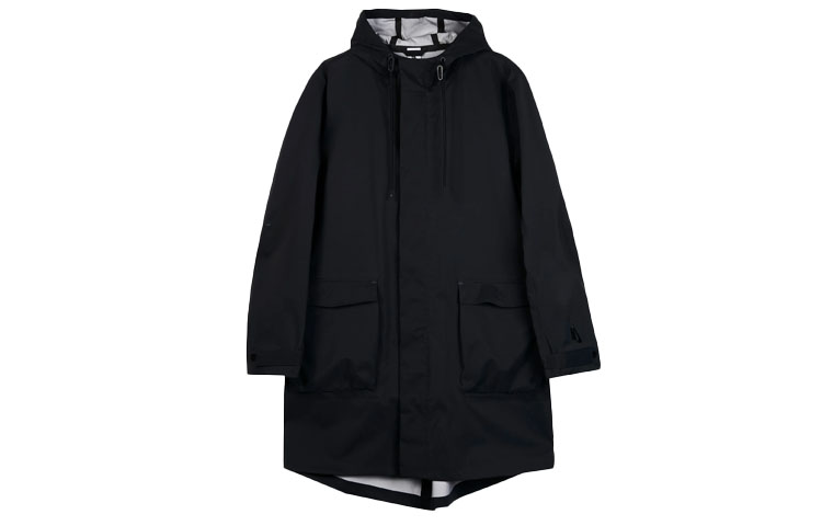 Nike Black Mid-Length Hooded Windbreaker Jacket Casual Sportswear AV8271-010