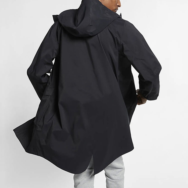 Nike Black Mid-Length Hooded Windbreaker Jacket Casual Sportswear AV8271-010 圖 4