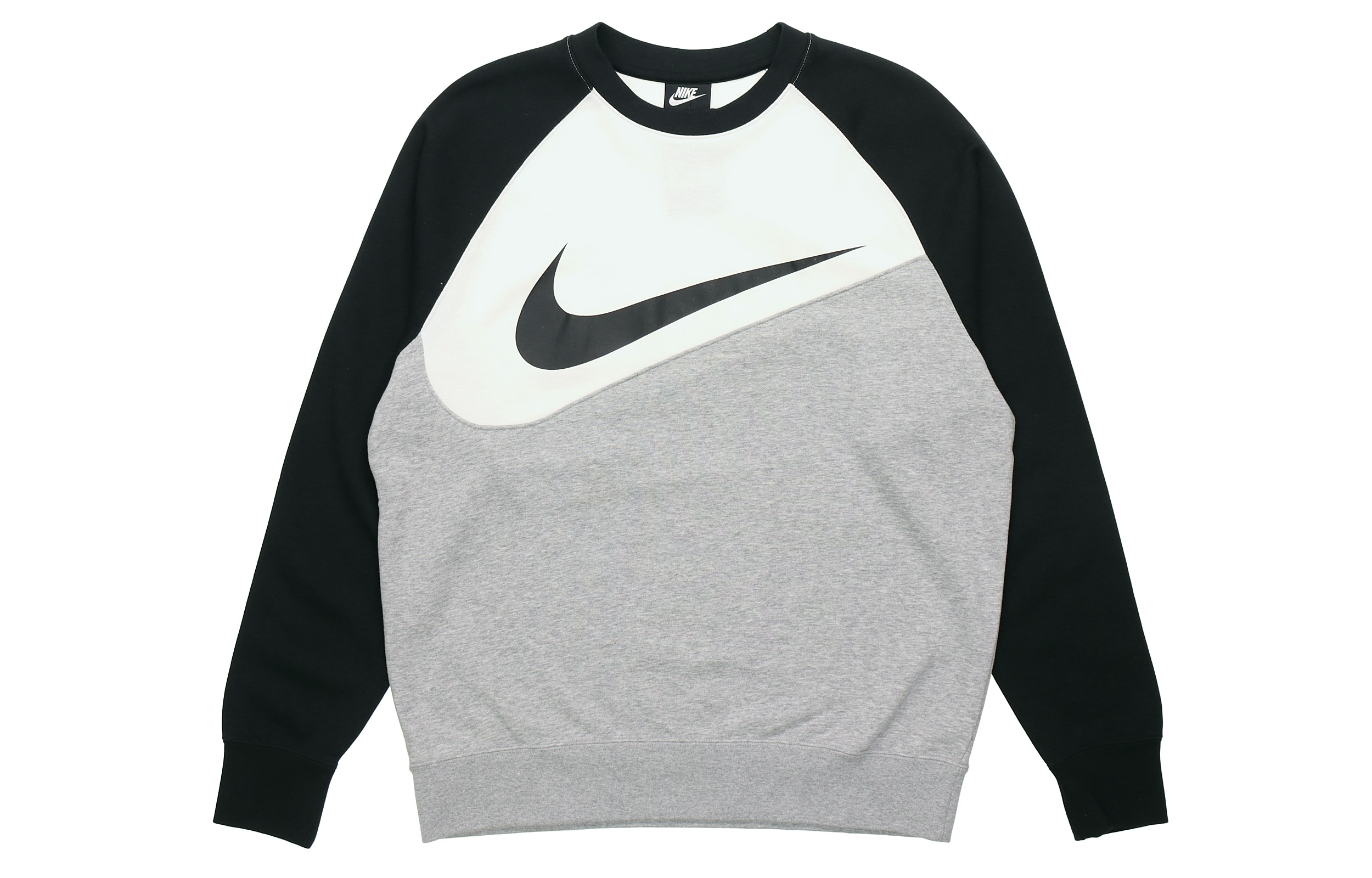 Nike Black Oversized Swoosh Patchwork Crewneck Sweatshirt BV5305-064