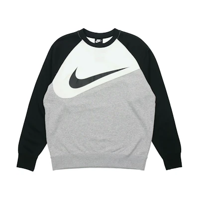 Nike Black Oversized Swoosh Patchwork Crewneck Sweatshirt BV5305-064