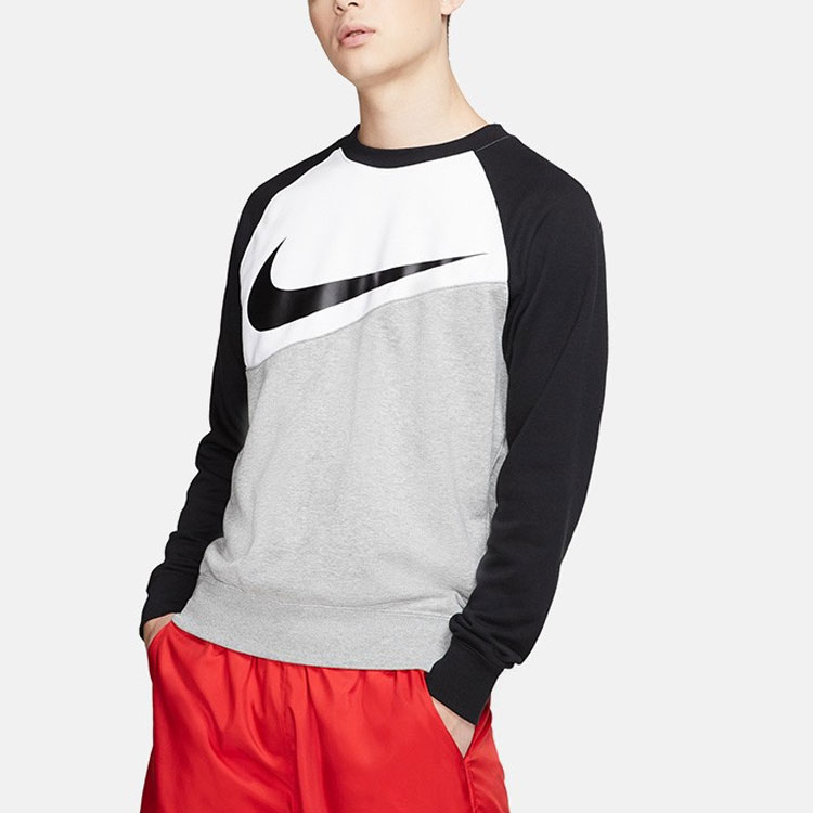 Nike Black Oversized Swoosh Patchwork Crewneck Sweatshirt BV5305-064 圖 5