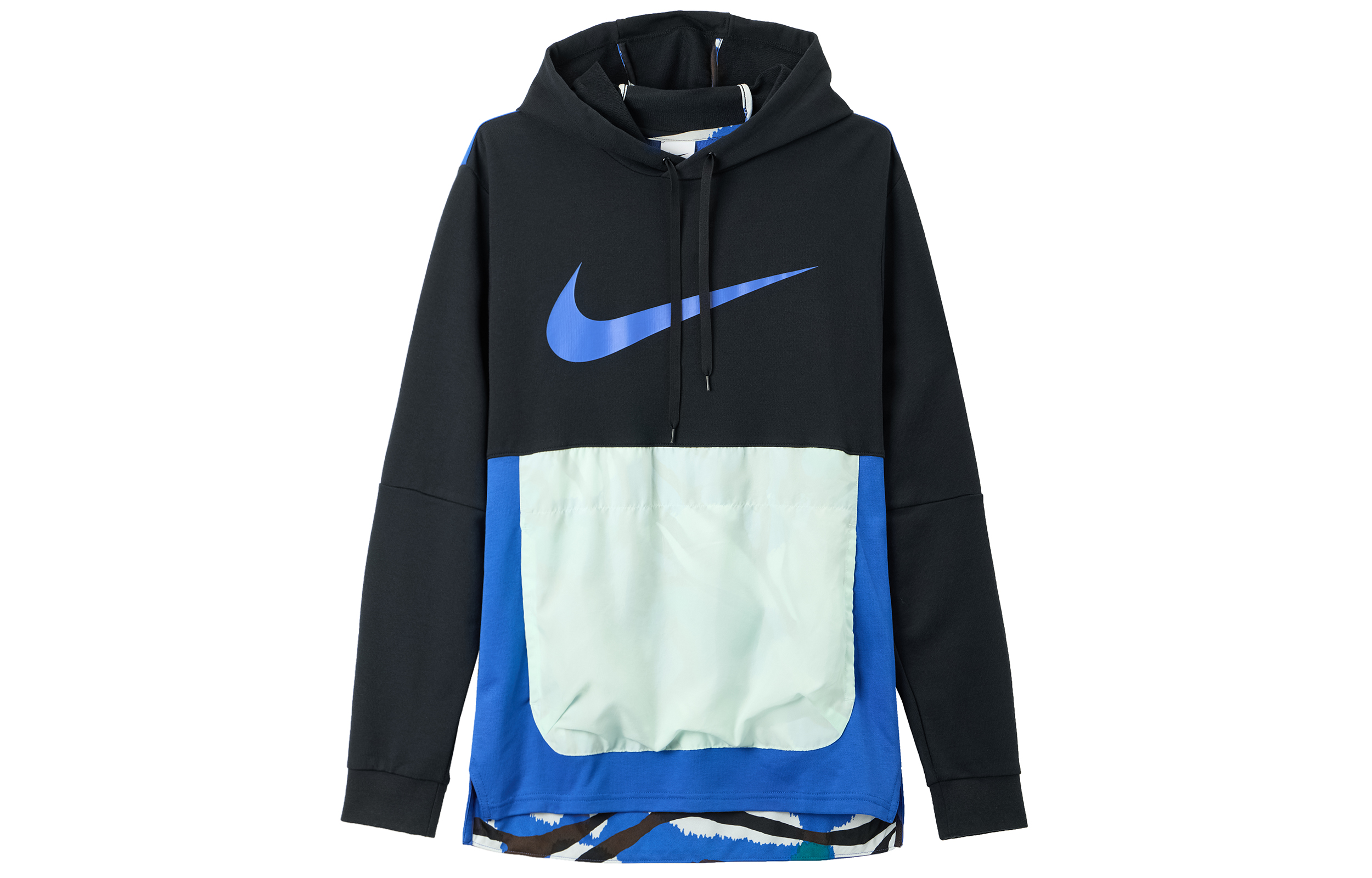 Nike Black Pullover Casual Logo Sweatshirt with Colorblock Design DM8132-010