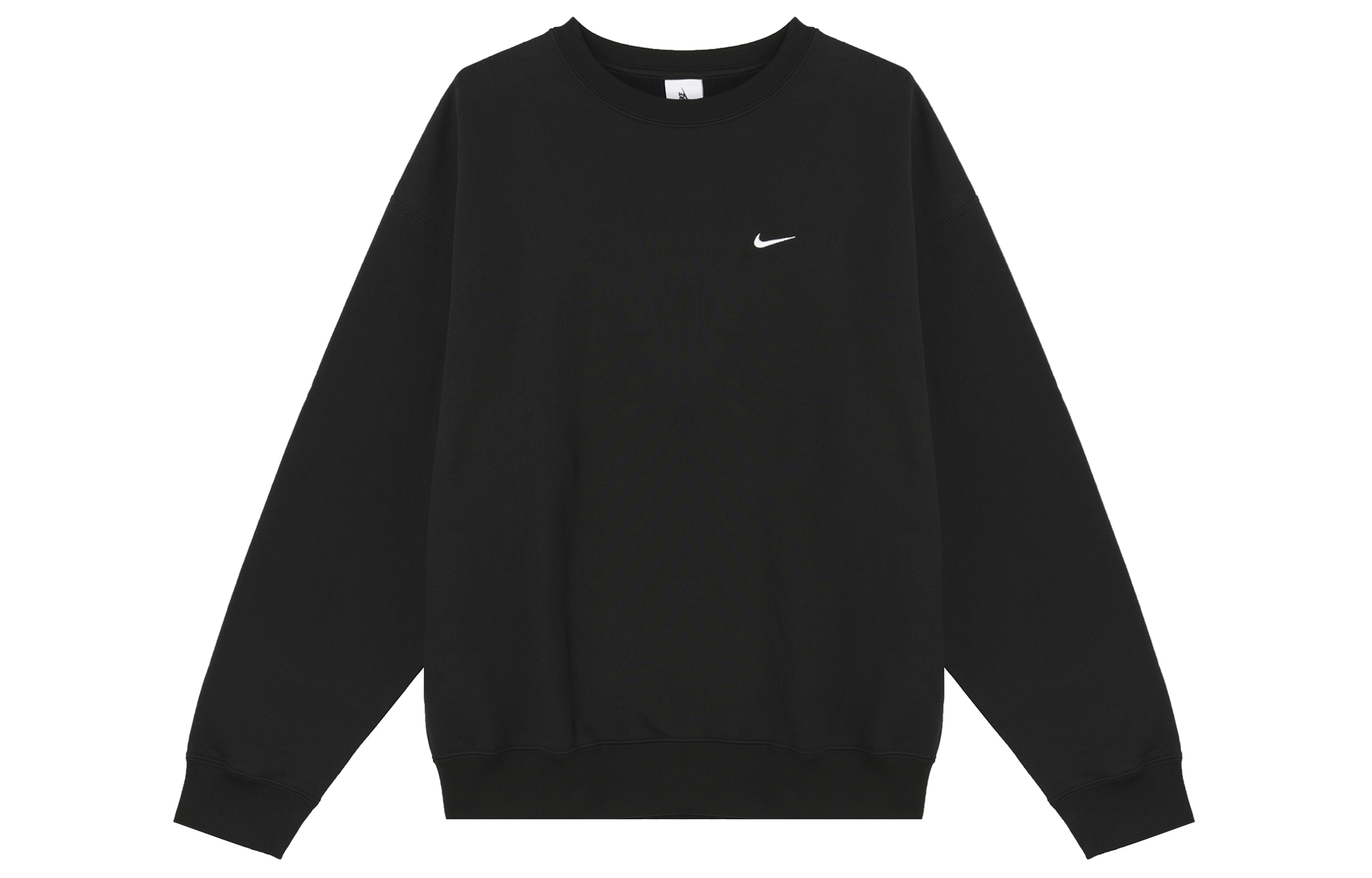 Nike Black Pullover Crewneck Sweatshirt with Solid Logo Design DX1361-010