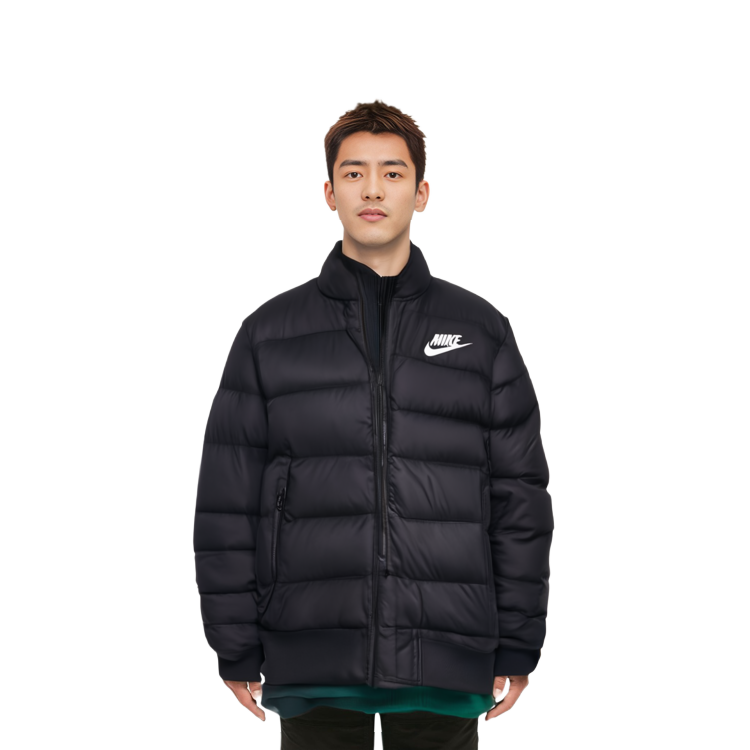 Details for Nike Black Quilted Down Jacket Short Windproof Thermal Winter Coat DC1292-010