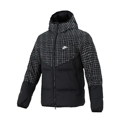 Nike Black Quilted Hooded Down Jacket Winter Sportswear DD6964-010