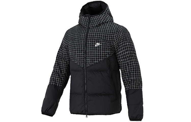 Order 耐克黑色绗缝连帽羽绒服冬季运动装 DD6964-010