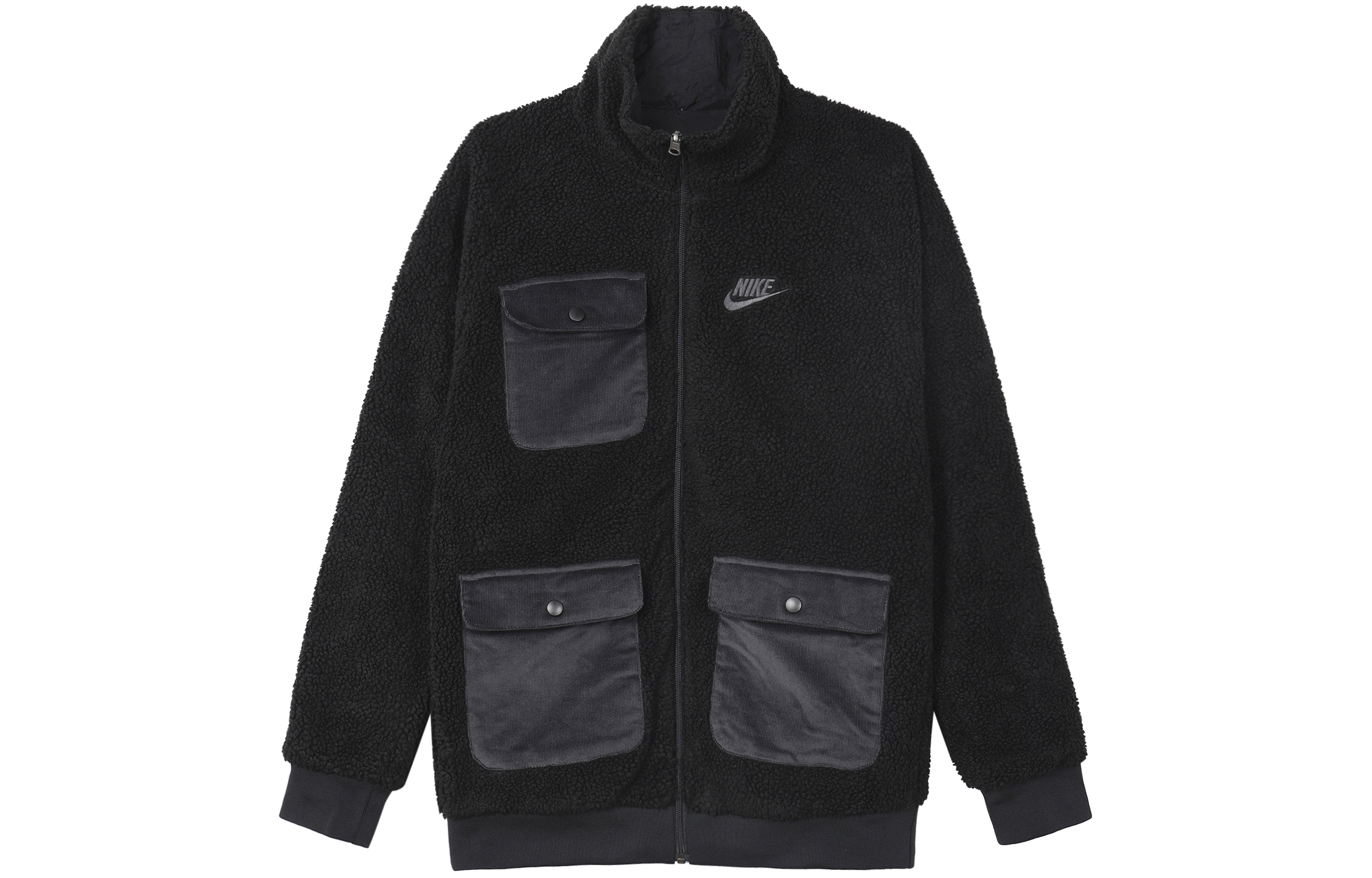 Nike Black Sherpa Fleece Zip Jacket DZ4713-010